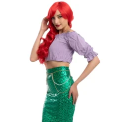 Long Red Curly Mermaid Wig Set With Wig Cap And Comb -Spirit Halloween Shop Long Red Curly Mermaid Wig Set with Wig Cap and Comb 6 result scaled 600x600 1