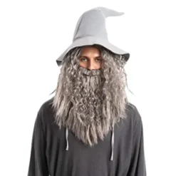 Mens Halloween Wizard Grey Wig With Beard -Spirit Halloween Shop Men Grey Wizard Wig with Beard Adult 5 结果 600x600 1