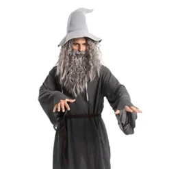 Mens Halloween Wizard Grey Wig With Beard -Spirit Halloween Shop Men Grey Wizard Wig with Beard Adult 6 结果 600x600 1