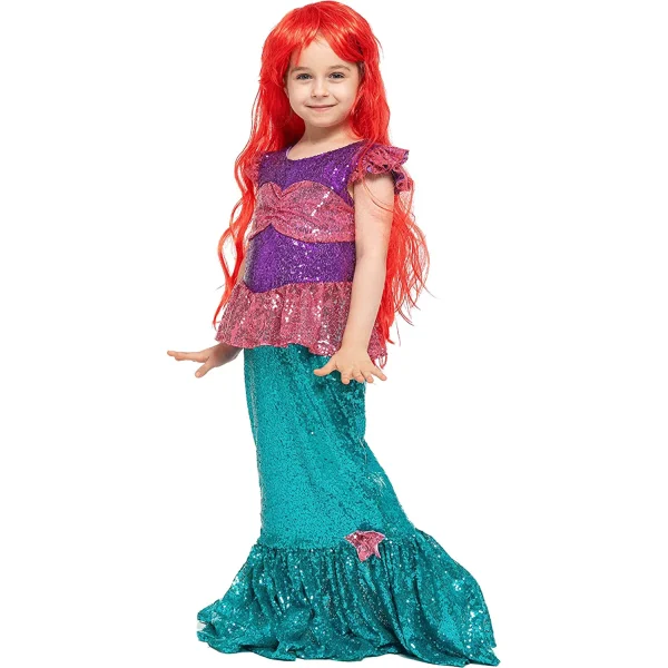 Kids Halloween Mermaid Sequin Costume 3 Kids Halloween Mermaid Sequin Costume