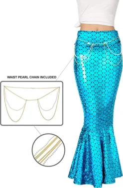Adult Mermaid Tail Skirt Halloween Costume -Spirit Halloween Shop Metallic Hologram Shiny Mermaid Skirt Costume Cosplay Adult 6 结果 600x918 1