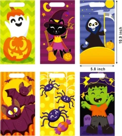 96Pcs Multi-Character Halloween Treat Bags -Spirit Halloween Shop Multi Character Halloween Treat Bags 96 Pcs 2 1 600x667 1