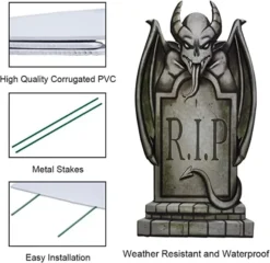 8Pcs Tombstone Halloween Yard Decoration 16.5in -Spirit Halloween Shop Pack of 8 Halloween Tombstone Yard Decorations 4 600x582 1