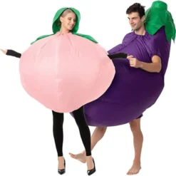 Adult Peach And Eggplant Couple Inflatable Costume