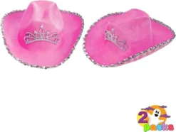 2Pcs Pink Tiara Felt Cowboy Hats 10 2Pcs Pink Tiara Felt Cowboy Hats -Spirit Halloween Shop Pink Tiara Felt Cowboy Hats 2 Pack 1 结果 600x452 1