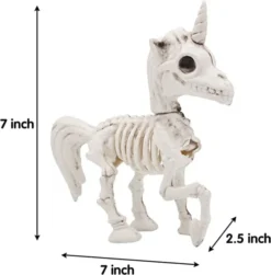 2pcs Posable Plastic Unicorn Skeleton Decoration 7in -Spirit Halloween Shop Pose N Stay Unicorn Skeleton Plastic Figurine 1 600x609 1