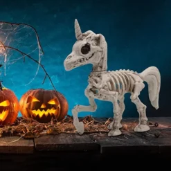 2pcs Posable Plastic Unicorn Skeleton Decoration 7in -Spirit Halloween Shop Pose N Stay Unicorn Skeleton Plastic Figurine 4 600x600 1
