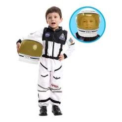 Kids Astronaut Halloween Costume With Movable Helmet