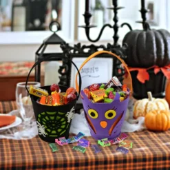 6Pcs Pumpkin Candy Holder Buckets 6.5in -Spirit Halloween Shop Pumpkin Candy Holder Buckets 6 pack 3 600x600 1