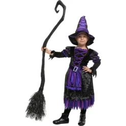 Girls Purple Spider Witch Halloween Costume
