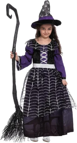 Girls Purple Spider Witch Halloween Costume 12 Girls Purple Spider Witch Halloween Costume -Spirit Halloween Shop Purple Witch Costume Cosplay Girls 1 600x1113 1