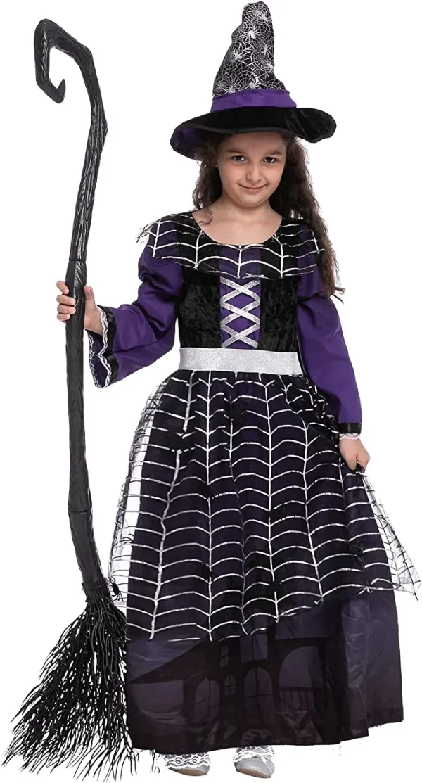 Girls Purple Spider Witch Halloween Costume 7 Girls Purple Spider Witch Halloween Costume - Image 5