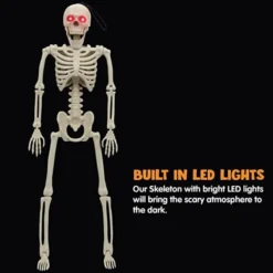 Red LED Light Eyes Posable Skeleton Decoration 24in 11 Red LED Light Eyes Posable Skeleton Decoration 24in -Spirit Halloween Shop Red LED Light Eyes Posable Skeleton Decoration 24in 1 1 600x600 1