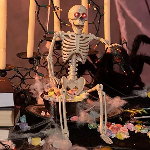 Red LED Light Eyes Posable Skeleton Decoration 24in 7 Red LED Light Eyes Posable Skeleton Decoration 24in - Image 5