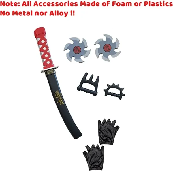 Red Ninja Costume Cosplay - Child 6 Red Ninja Costume Cosplay - Child - Image 4