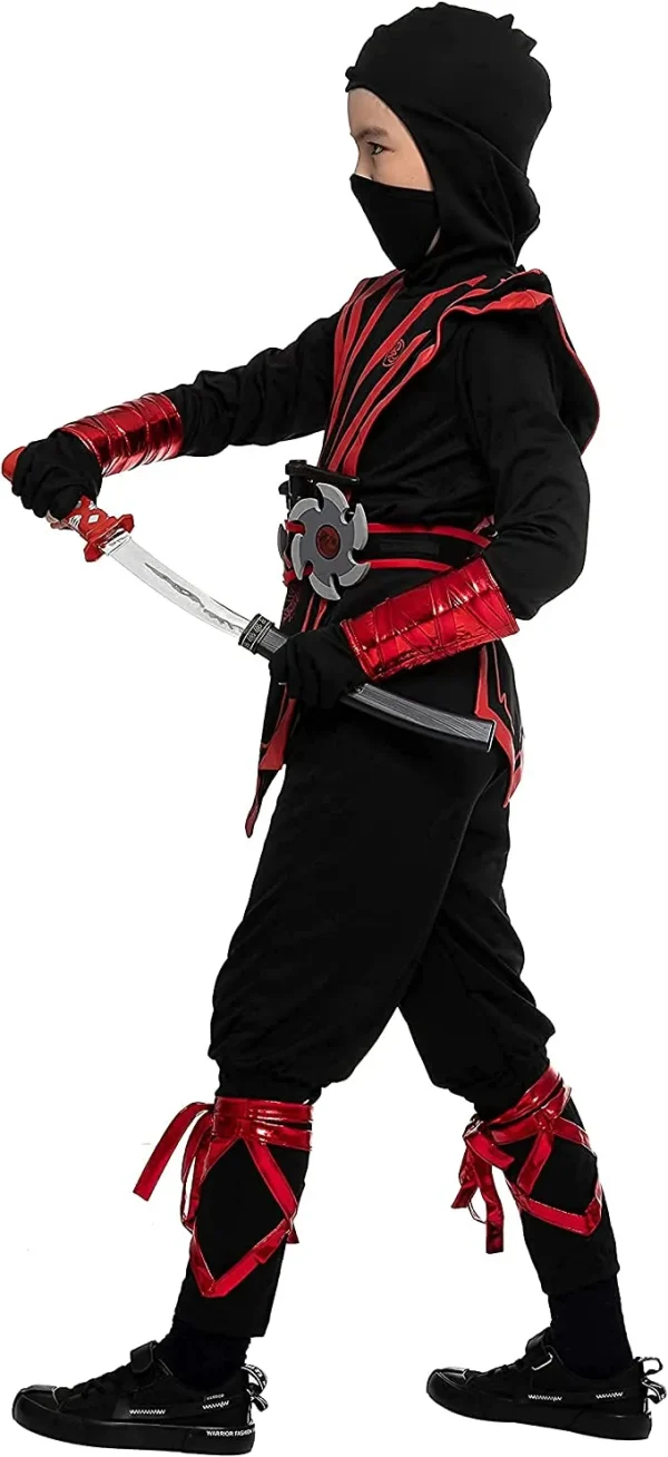 Red Ninja Costume Cosplay - Child 7 Red Ninja Costume Cosplay - Child - Image 5