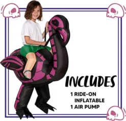 Child Inflatable Ride On Skeleton Halloween Costume 11 Child Inflatable Ride On Skeleton Halloween Costume -Spirit Halloween Shop Ride on Skeleton Flamingo Kid 2 result 600x577 1