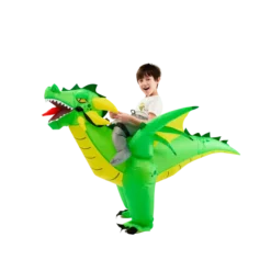 Ride-on Green Cool Dragon Inflatable Costume Kid