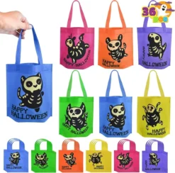 36Pcs Skeleton Designs Non-Woven Tote Bag -Spirit Halloween Shop Skeleton Designs Non Woven Tote Bag 36 Pcs 2 结果 600x592 1