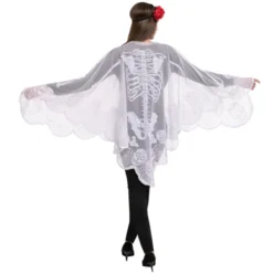 Skeleton Poncho & Red Flower Elastic Headband - Adult -Spirit Halloween Shop Skeleton Poncho Red Flower Elastic Headband Adult 4 result scaled 600x602 1