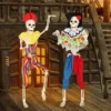 2pcs Halloween Clown Skeleton Decoration 16in -Spirit Halloween Shop Skeleton with Costume Clown 1 result scaled 600x600 1