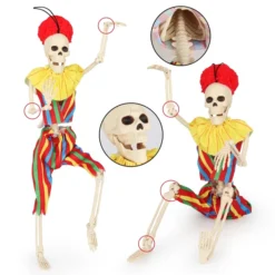 2pcs Halloween Clown Skeleton Decoration 16in -Spirit Halloween Shop Skeleton with Costume Clown 3 result 600x600 1