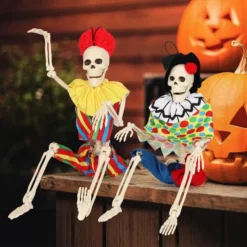 2pcs Halloween Clown Skeleton Decoration 16in -Spirit Halloween Shop Skeleton with Costume Clown 5 result 600x600 1