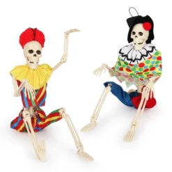 2pcs Halloween Clown Skeleton Decoration 16in -Spirit Halloween Shop Skeleton with Costume Clown 6 result scaled 600x600 1