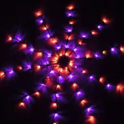 Spider Web Lights With 3 Lighted Spiders (Orange & Purple) -Spirit Halloween Shop Spider Web Lights with 3 Lighted Spiders Orange amp Purple 6 result scaled 600x600 1