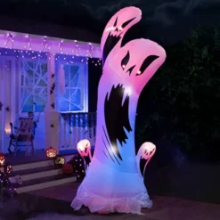 10ft Tall Inflatable Scary Swirly Ghost With Color Changing Light