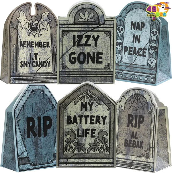 48Pcs Tombstone Paper Treat Bags 4 48Pcs Tombstone Paper Treat Bags - Image 2