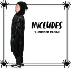 Unisex Kids Spider Web Hooded Cloak -Spirit Halloween Shop Unisex Kids Spider Web Hooded Cloak 7 600x583 1