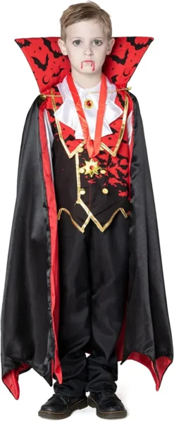 Vampire Costume Cosplay (Red)- Child -Spirit Halloween Shop Vampire Costume Cosplay Red Child 2 600x1450 1