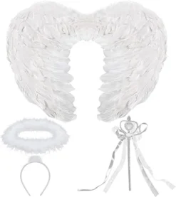 Adult And Kids White Angel Halloween Costume Accessories