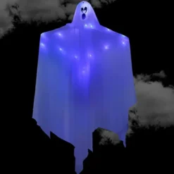 White Hanging Ghosts With Blue LED Light 47in -Spirit Halloween Shop White Hanging Ghosts with Blue LED Light 1 600x600 1
