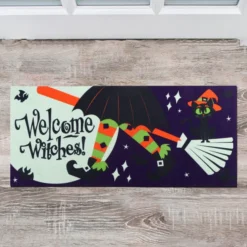 Witch Party With Moon Doormat 22in X 10in -Spirit Halloween Shop Witch Party with Moon Doormat 22in x 10in 3 result 600x600 1