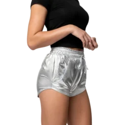 Women Metallic Shorts - Silver -Spirit Halloween Shop Women Metallic Shorts Silver 3 result 600x600 1