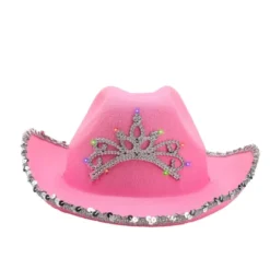 Womens Halloween Pink Felt Cowboy Hat With 3 Bandanas -Spirit Halloween Shop Womens Halloween Pink Felt Cowboy Hat with 3 Bandanas 4 result 600x600 1