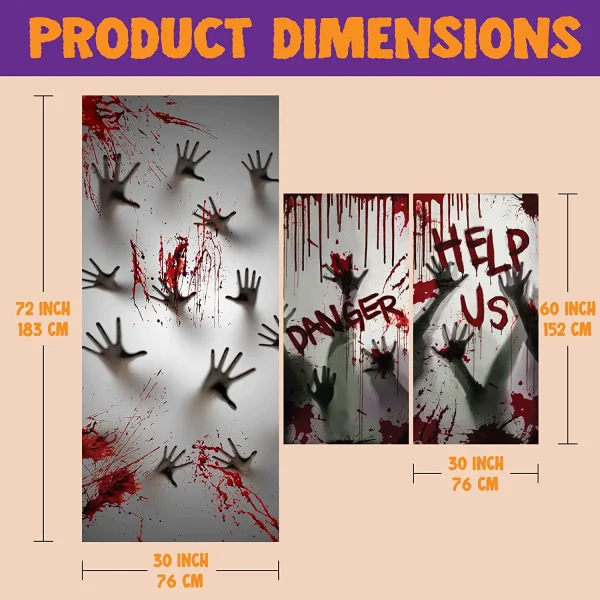 Zombie Hand Door Cover+2 Widow Covers+Weapon Garland+Window Stickers 11*14in 8 Zombie Hand Door Cover+2 Widow Covers+Weapon Garland+Window Stickers 11*14in - Image 6